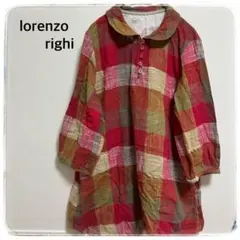 lorenzo righi チェック柄ブラウス　七分袖　レディース