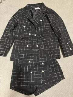 チェック柄ダブルブレストセットアップ　高学年女子用