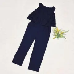 【ユニクロ】UNIQLO レースオールインワン（ノースリーブ） ネイビー S ●