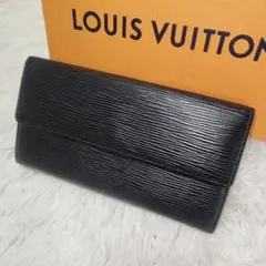 ルイヴィトン エピ 長財布 ポルトフォイユサラ ウォレット ノワール　レザー