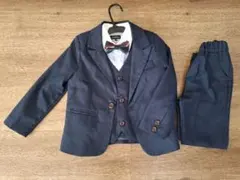 ネイビー フォーマルスーツ Yシャツ、蝶ネクタイ、ネクタイ付き　計6点セット