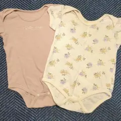 テータテート　半袖　花柄　ワッフル　ロンパース　2枚セット　90cm　女の子