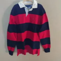 値下げTOMMY HILFIGER ストライプ ポロシャツ L