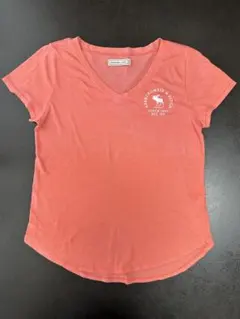 【中古品】Abercrombie & Fitch Vネック Tシャツ ピンク Mのサムネイル