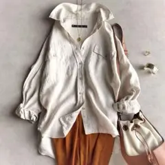 美品▲martiniqueマルティニーク//リネン長袖シャツ