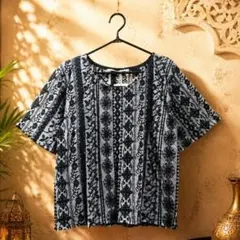 新品・タグ付！style zampa インド製 インナー付 総柄刺繍 トップスのサムネイル