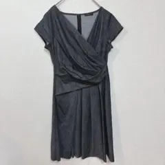 IKUKO ダークグレー 半袖 ラップワンピース　【サイズ2】