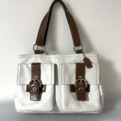 COACH soho pocket handbag White leather