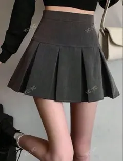 ＜値下げ交渉OK！！＞ 【SHEIN】ダークグレー プリーツスカート L