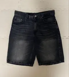 ZARA バギーデニムショートパンツ ブラック 黒 ハーフパンツ バミューダのサムネイル