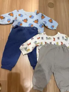 UNIQLO キルトパジャマ　セサミストリート　上下セット　80 2枚セット