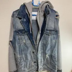 ジージャン　デニムジャケット　パーカー付き　メンズ　ZARA