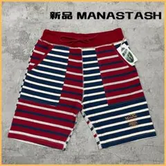 新品定価6930円 マナスタッシュ ヘンプ ショートパンツ パッチワーク