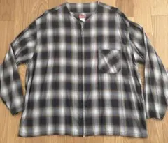 HINSON チェック柄 ジップアップシャツ M