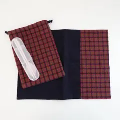 ナフキン　給食袋　2点セット　ファミリアチェック柄