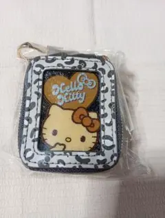 ハローキティ ウィンドウチャームケース　ヒョウ柄　ブラック