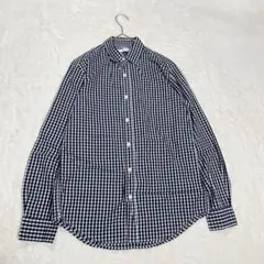 SEVENDAYS=SUNDAY シャツ S ギンガムチェック ネイビー 長袖のサムネイル