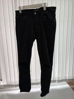 ZARA メンズ　黒　スキニー　ダメージ　44