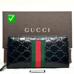 ✅【美品】 メンテ済み グッチ　長財布　シェリーライン　ラウンドファスナーのサムネイル