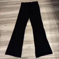 GUリブ編み 黒 パンツS