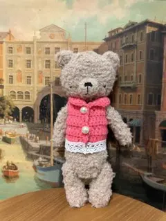 ハンドメイド　あみぐるみ　ベージュのクマさん 10%OFFになりました