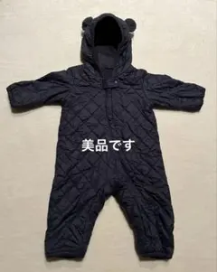 お値下げ‼️ キルティング耳付きフード　ネイビー　ベビー60サイズ