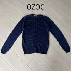 オゾック　OZOC カーディガン　丸首　長袖　ニット　日本製　38 紺　ネイビーのサムネイル
