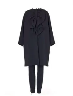 美品 YOKOCHAN ヨーコチャン フロントラッフルコート ベルト付 36