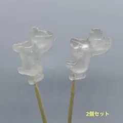 ローズクォーツ 馬 パーツ 2個セット