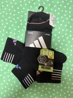 新品　新年度　新学期　adidas ソックス 3足セット 23-25cm