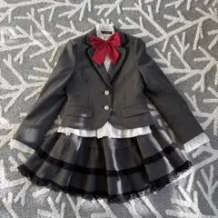 卒服 上質 ミチコロンドンコシノ 150 フォーマル スーツ グレー フリル