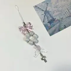 ビーズキーホルダー韓国 ビーズキーホルダー チャーム キーホルダー ストラップ