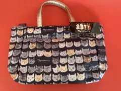 マンハッタナーズ　モノトーン猫顔　ミニバッグ　ポーチ