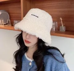 韓国ファッション　ファー　バケットハット