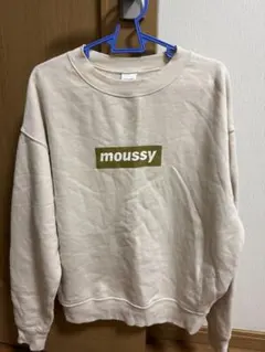 moussy マウジー　ベージュ ロゴスウェット
