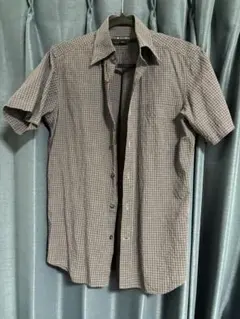 Aquascutum 半袖シャツ チェック柄 ネイビー系 サイズMのサムネイル