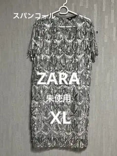 ZARA スパンコール チュニック シルバー XL 未使用のサムネイル