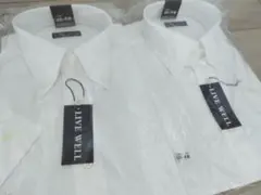 【新品】形態安定 2枚 ワイシャツ 半袖 メンズ 40-80 白 ビジネス 純白