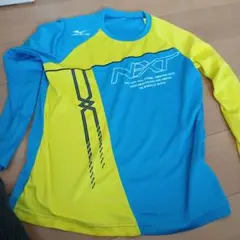 Mizuno 長袖スポーツシャツ 青/黄