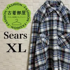 Sears シアーズ ヴィンテージ ネルシャツ マルチカラーチェック XLのサムネイル