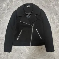 H&M ブラック ライダースジャケット XS a14