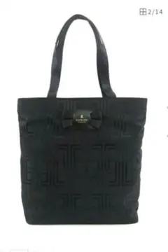 【新品未使用タグ付】LANVIN ランバンコレクションA4対応縦長トートバッグ黒のサムネイル