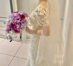 【新品同様】結婚式 ウェディンググローブ ロング オーガンジー