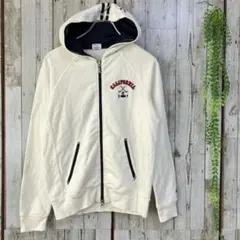 ☆チャンピオン☆パーカー ジップアップ ホワイト M 長袖 刺繍 ブランドロゴ