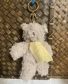 ジェラートピケクマぬいぐるみキーホルダー ビッグサイズ マフラーカラーイエロー