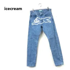 icecream フロントドッグ デニムパンツ ジーンズ ストレート プリント
