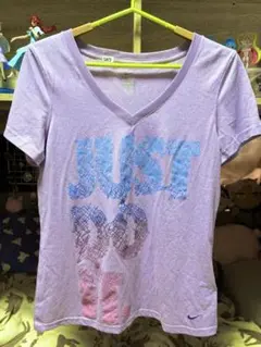 SR7 NIKE ナイキ Vネック Tシャツ パープル レディース L