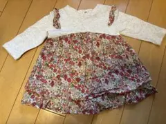 花柄フリルワンピース（長袖）　80サイズ