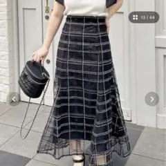 INGNI イング バックレースアップチュールチェックマーメイドスカート