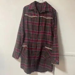 チェック★ロングシャツ★ワンピース★M
